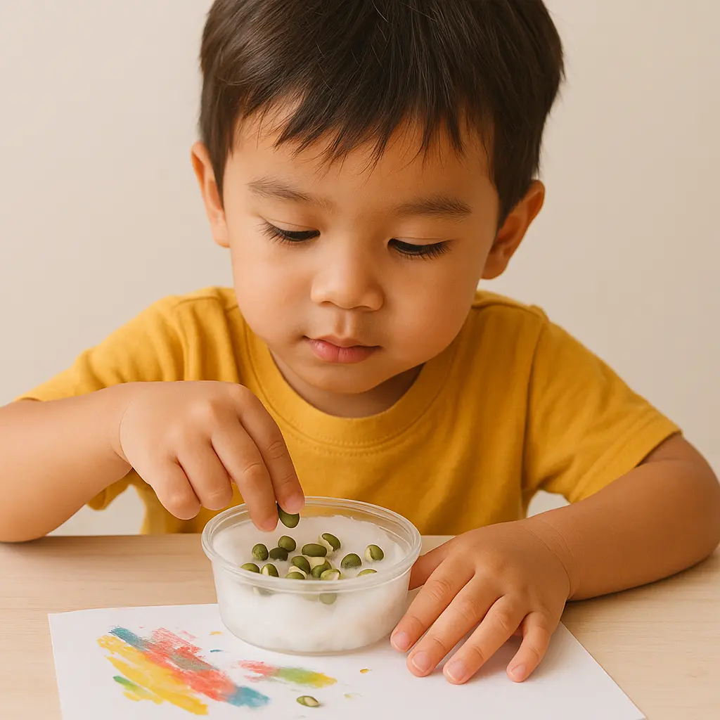 Melukis dengan jari menggunakan cat air